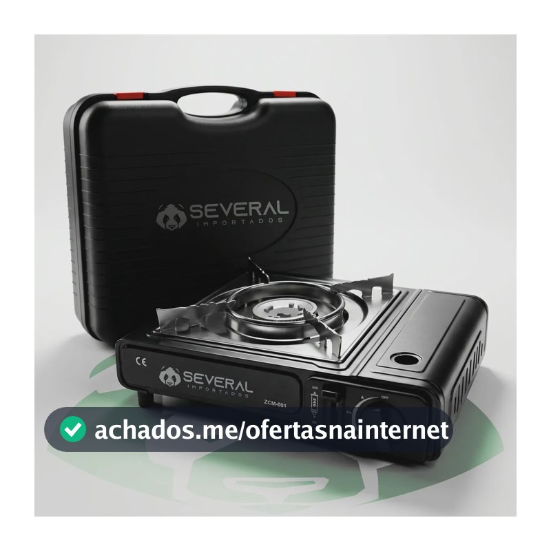 Fogareiro Para Camping Pesca Fogão Portátil A Gás Chama Ajustavél 1 Boca Com Maleta Several Importados