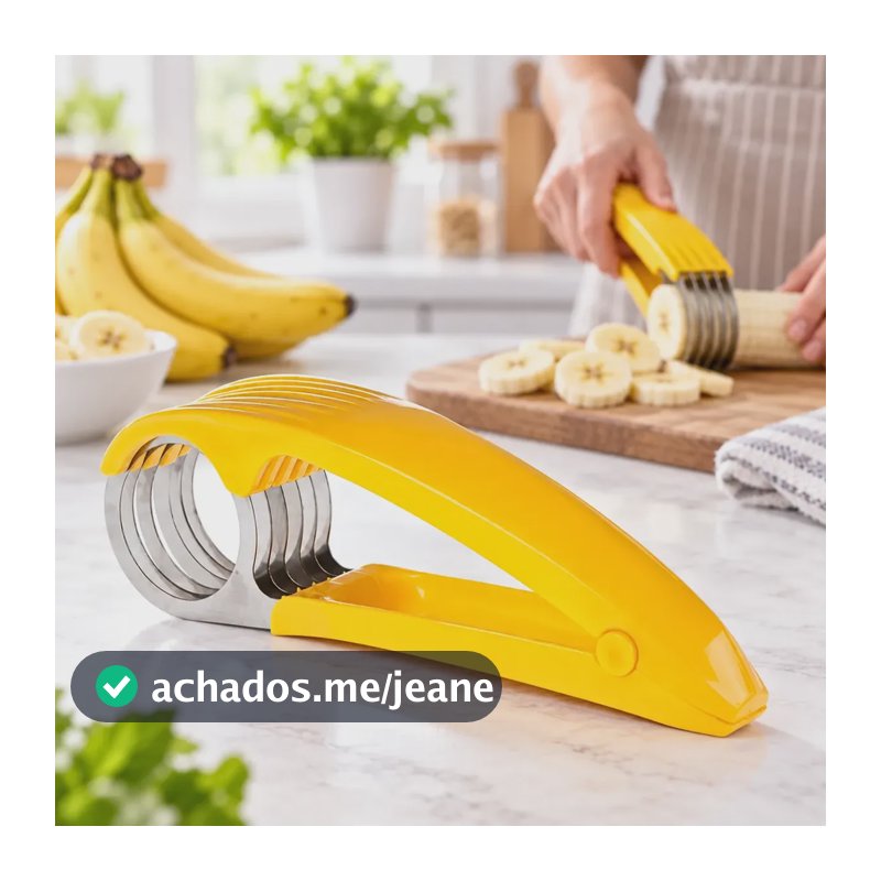 Fatiador De Banana Salsicha Legumes Aço Inox Premium Amarelo