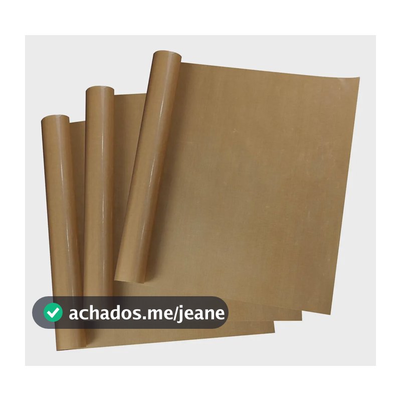 Folhas Teflon 3un 30x40cm Marrom Para Prensa Térmica Mecolour