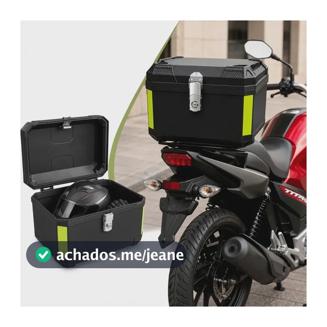 Bau Para Moto 45 Litros Base Universal Top Case Maletero Preto