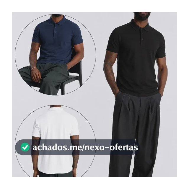 Kit 3 Camisa Masculina Malha Fria Polo Tech Manga Curta Variados M
