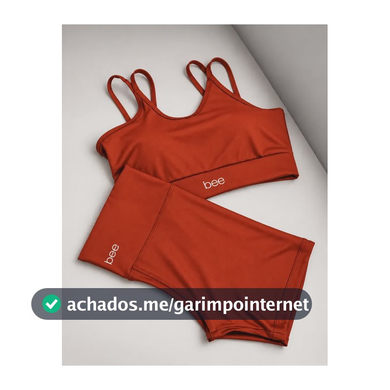 Conjunto Fitness Bee Top Cropped E Short Premium Feminino Terracota Liso M