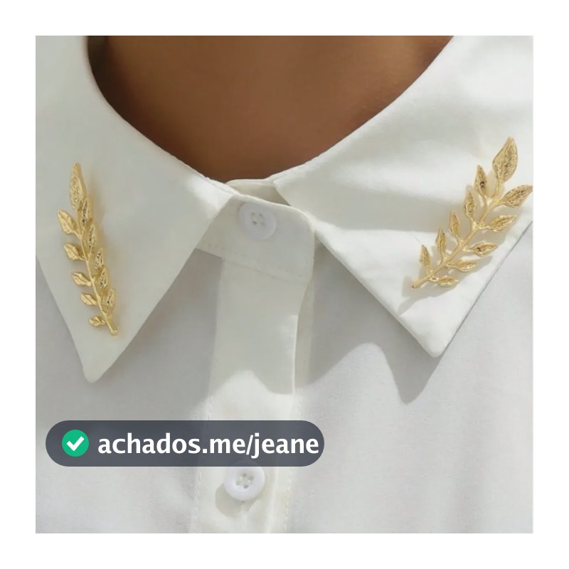 Par Broches De Trigo Gola Colarinho Feminino Chique La15 Dourado