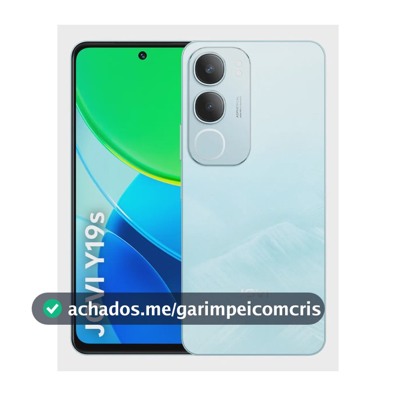 Smartphone JOVI Y19s 256gb, 4GB + 4GB RAM Expansível, Câmera 50mp, Bateria 5500mah, Carregamento 15w, Tela 90hz - Azul Glacial