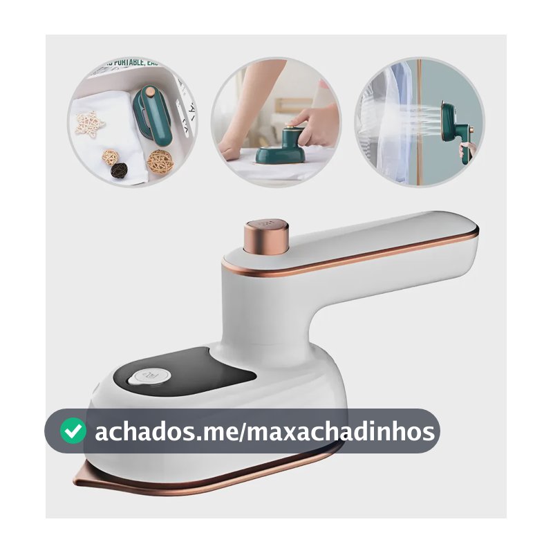 Mini Ferro De Passar Roupa A Vapor Para Viagem Bivolt Branco 127/220v