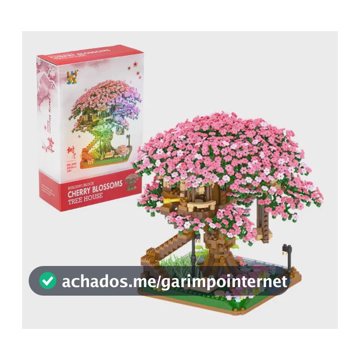 Brinquedo de Montar Flor De Cerejeira Sakura modelo casa na árvore