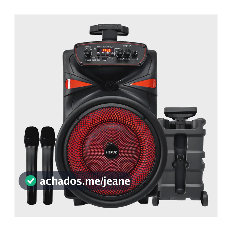 Caixa De Som Alto Falante Grande Bluetooth Hz-799 2000 Pmpo 10 Saida Com Microfones Sem Fio