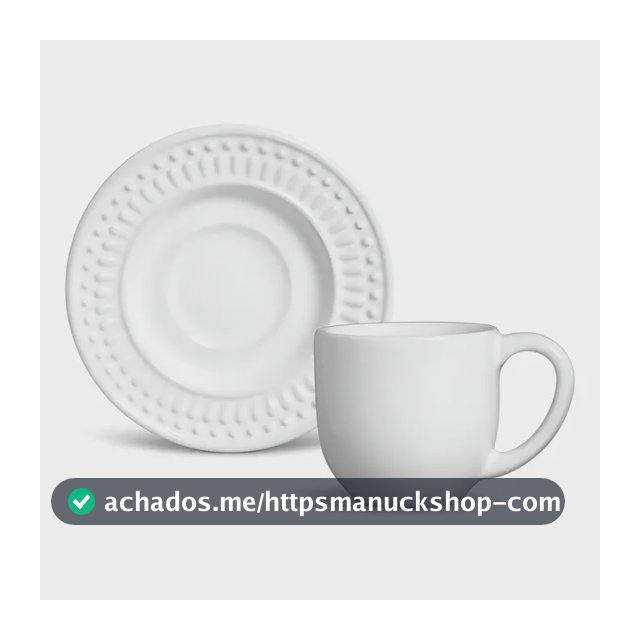 Jogo de Café Porto Brasil Cerâmica 12 Peças Branco 72ml