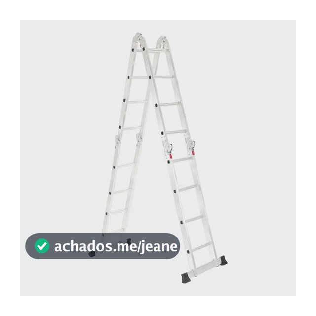 Escada Articulada 16 Degraus 4x4 Garden Life Aluminum Cor Cinza