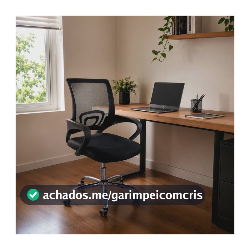 Cadeira De Escritorio Begonia Tela Mesh Ergonomica Giratoria Preto
