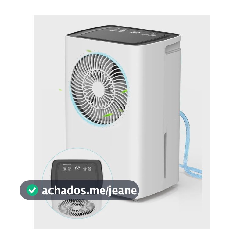 Desumidificador GCZ de 6L para 120m², Compressor Silencioso e Drenagem Contínua Branco
