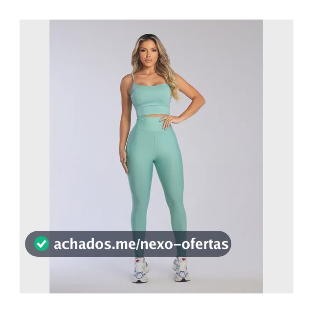 Conjunto Legging E Top Fitness Cintura Alta Roupa Academia Verde-claro G