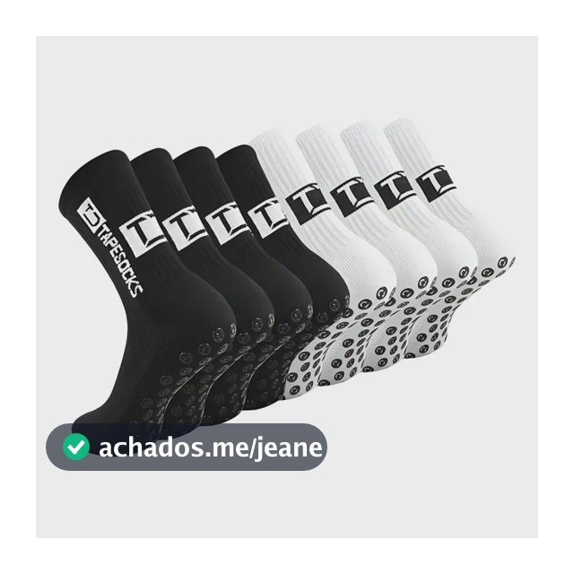 Kit 4 Pares Meia Antiderrapante Futebol Esportiva Meião Pro  Blanco Y Negro P