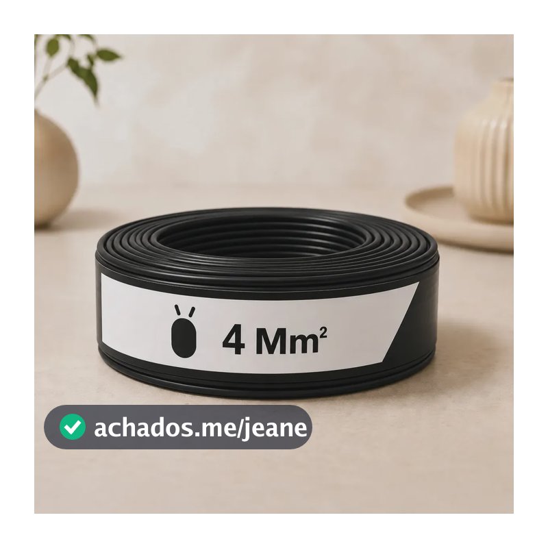 Cabo Flexível 4 Mm² Illuminix Rolo Com 100 Metros 750v Preto