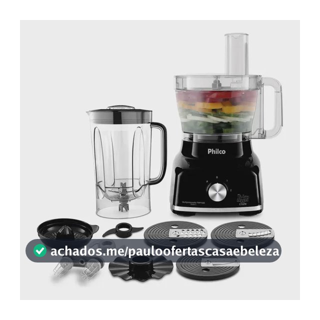Multiprocessador Philco 1700W 9 em 1 Preto PMP1600P