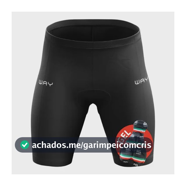 Short Ciclismo Bolsos Homem Gel Bermuda Bike Poliéster