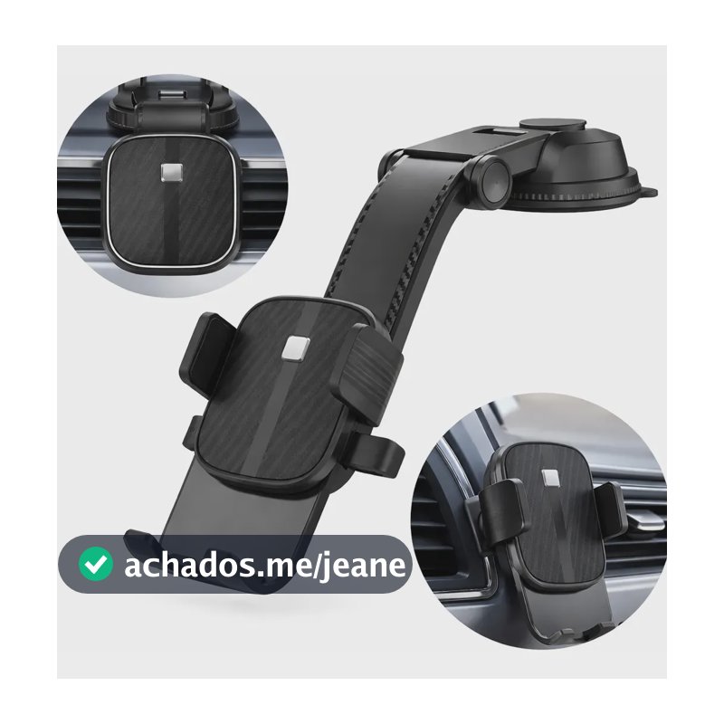 Suporte Veicular 360° Para Celular Automotivo Carro Painel Mesa Retrovisor Preto
