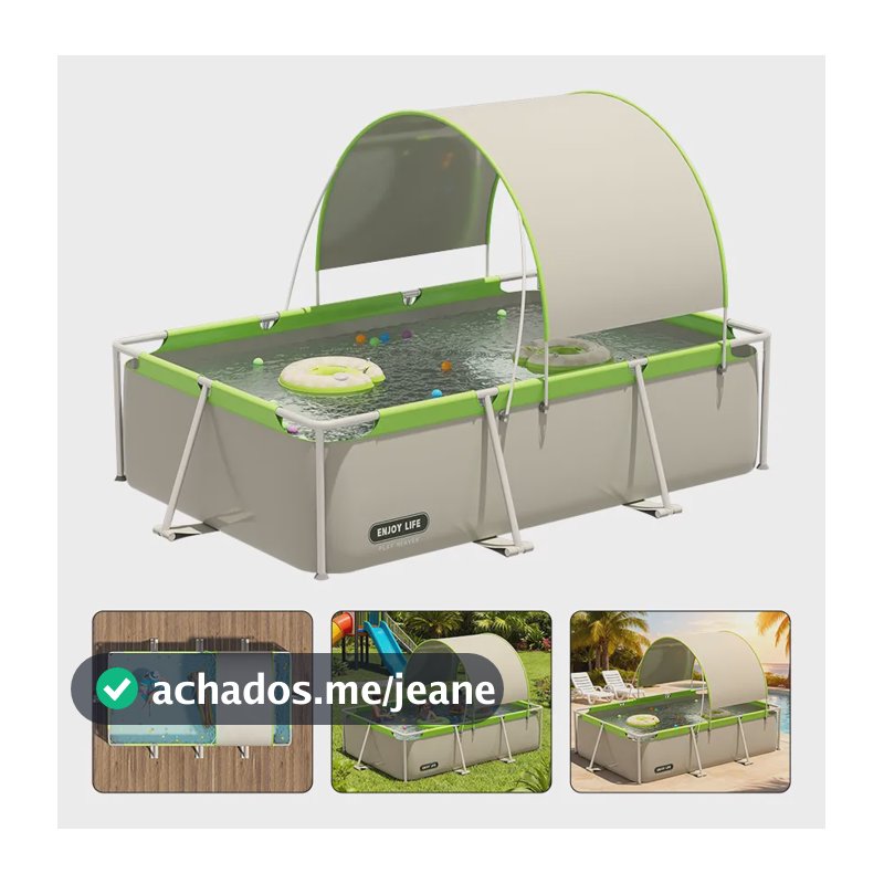 Piscina Inflável Familiar Pvc Reforçada Grande Área Externa Verde