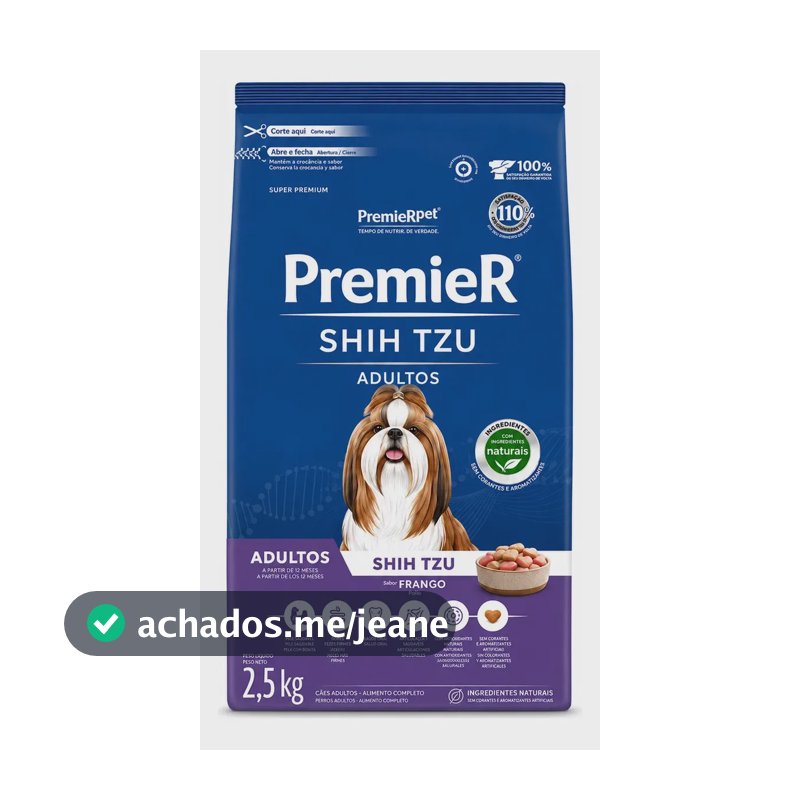 Ração Premier Raças Específicas Shih Tzu Adulto 2,5 Kg Frang