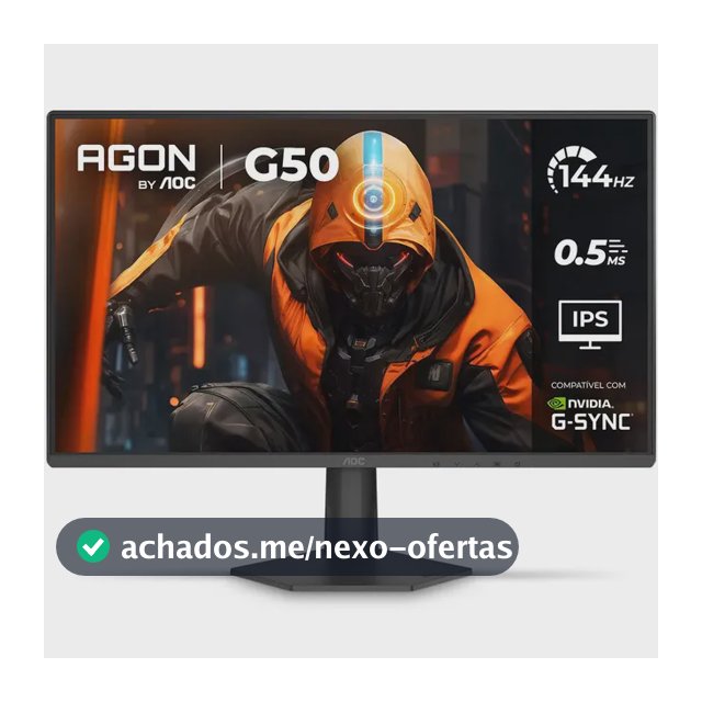 Monitor Gamer AOC AGON G50 24" 144Hz 0,5ms IPS HDR10 G-SYNC 24G50F Preto