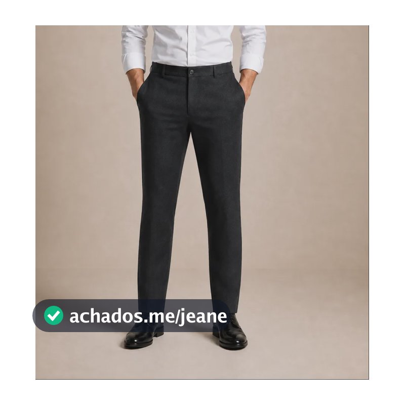 Calça Social Masculina Executivo Em Oxford Premium Preto 42