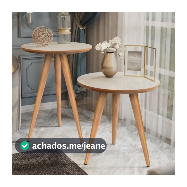 Conjunto 2 Mesinhas Canto Pés Palito Retro Decoração Sala