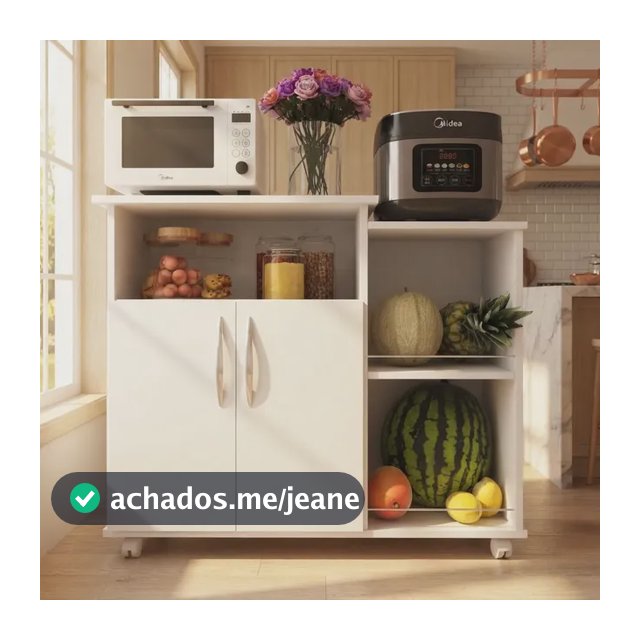 Fruteira Balcão Com Suporte Para Microondas C/ 4 Rodas