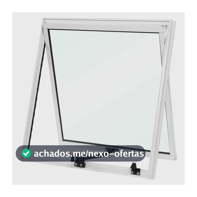 Vitrô Basculante P/ Banheiro Lavabo 50x50 Alumínio Com Vidro Branco Alumínio