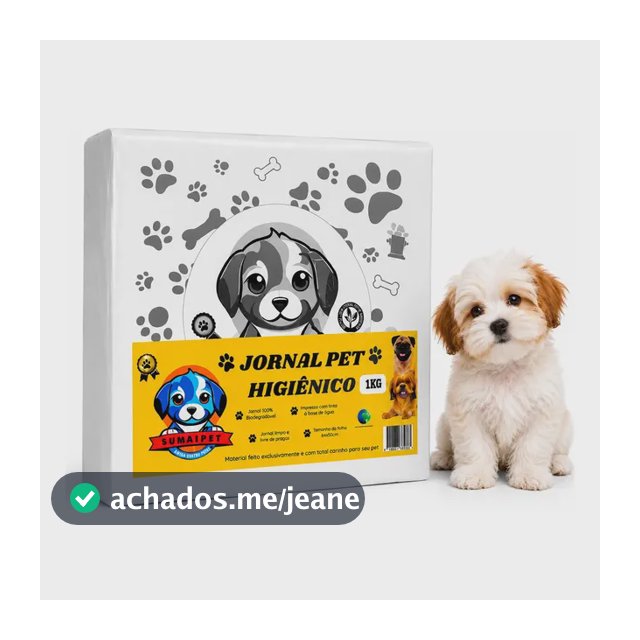Jornal Pet Pacote Com 1 Kg Folhas Grandes Higiênico Cães Branco