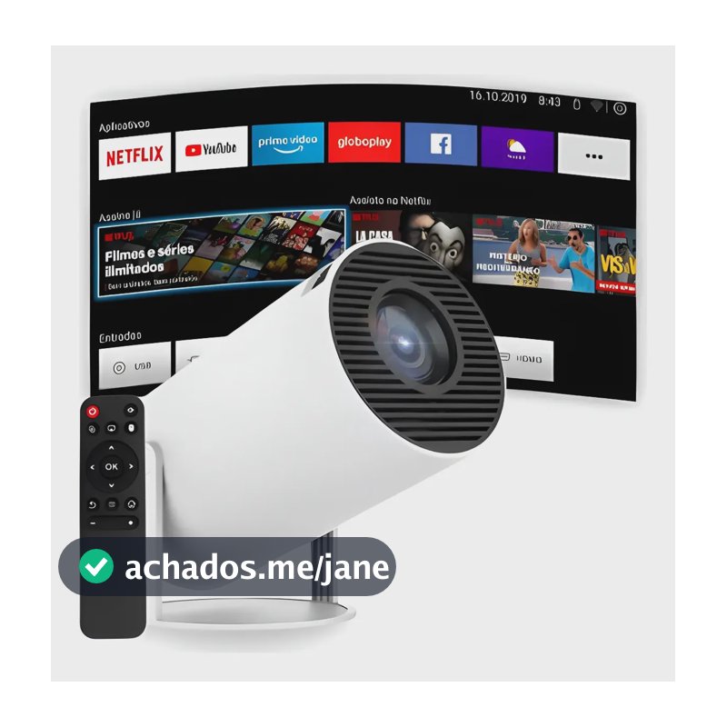 Projetor Smart Portátil Full Hd 4k Bluetooth Android Wifi  Branco 127/220v