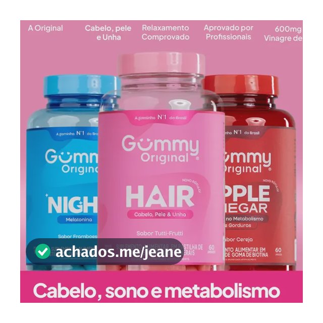 Kit 3 Gummy Original Night + Vinagre De Maçã + Hair Morango Vinagre De Maçã