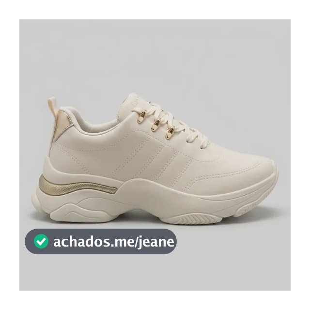 Tenis Feminino Ramarim Plataforma Casual Coconut Com Dourado Coconut / Dourado 37 Br