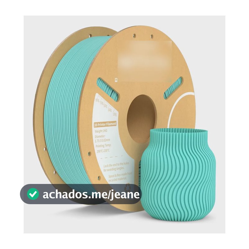 Filamento Elegoo Pla Matte Fosco 1.75 Mm 1kg Impressora 3d Cor Teal Green - Verde Petroleo Teal Green - Verde Água