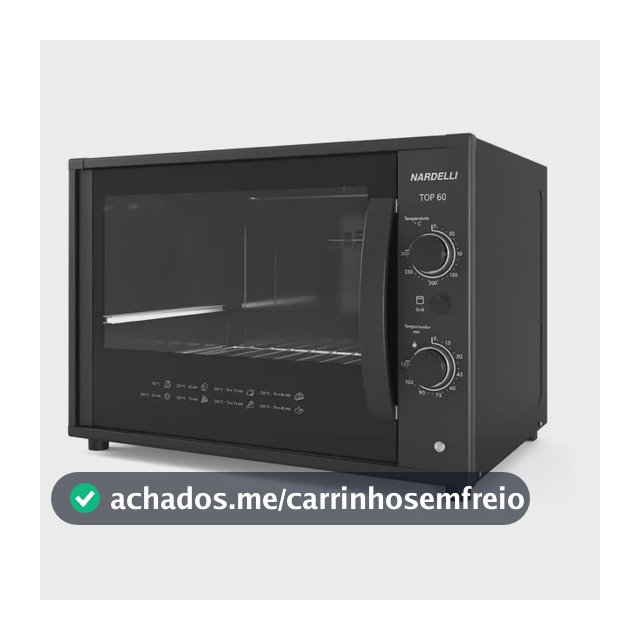 Forno Elétrico De Bancada 110v Nardelli Top60 60litros Black