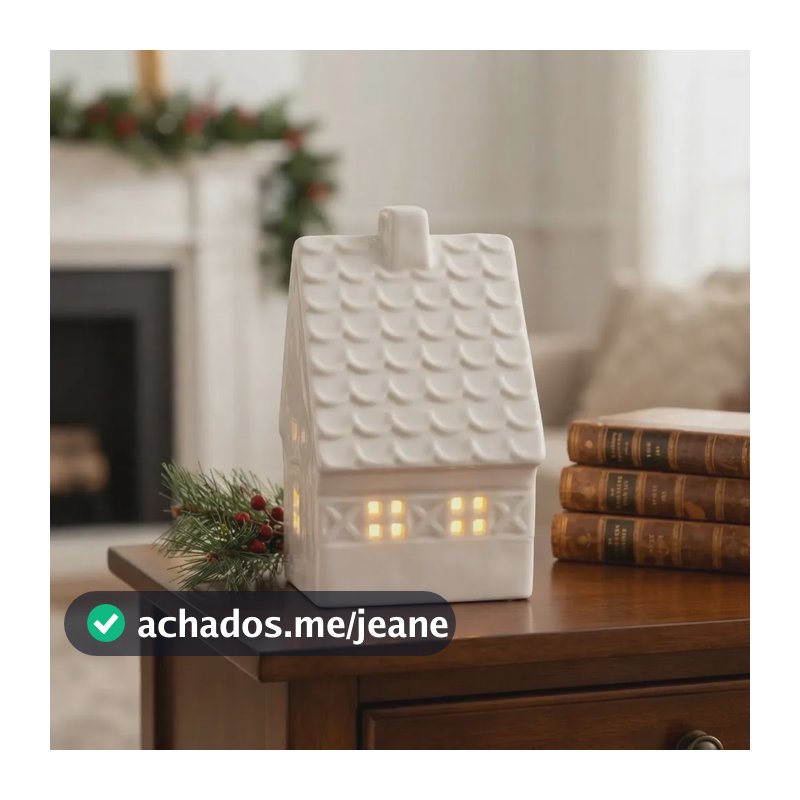 Casinha Vila Natalina Com Led E Porcelana 9x5x5,5cm Branco