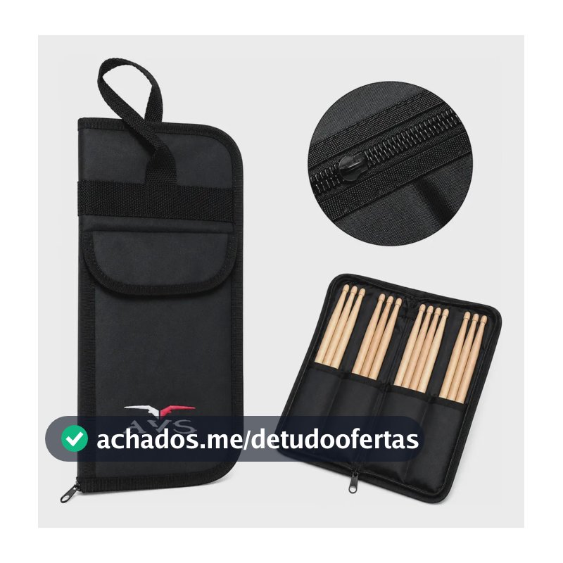 Estojo De Baquetas Capa Bag Super Luxo P/ 8 Pares