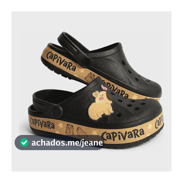 Sandália Chinelo Confortável Antiderrapante Mahayana Preta Preto Capivara 35/36