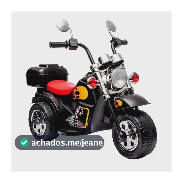 Mini Moto Motinha Elétrica Infantil Bateria 6v Led 3 Rodas Cor Clássica / Preta