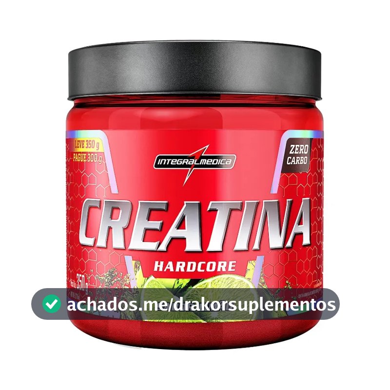 Creatina Integralmédica Monohidratada Hardcore em pó sabor Limão x 350g