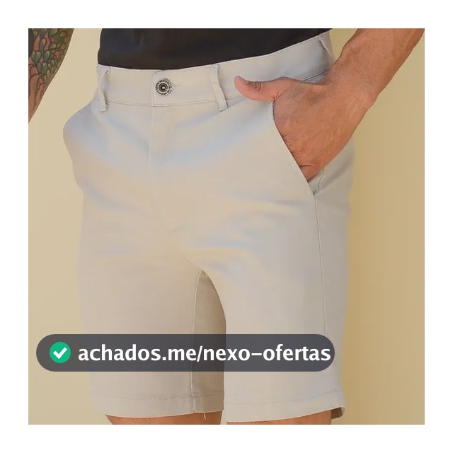 Shorts Masculino Sarja Alfaiataria Chino Sport Fino Social