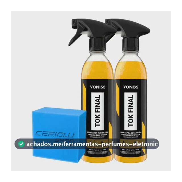 Kit 2 Cera Líquida Carnaúba Automotiva Tok Final Vonixx