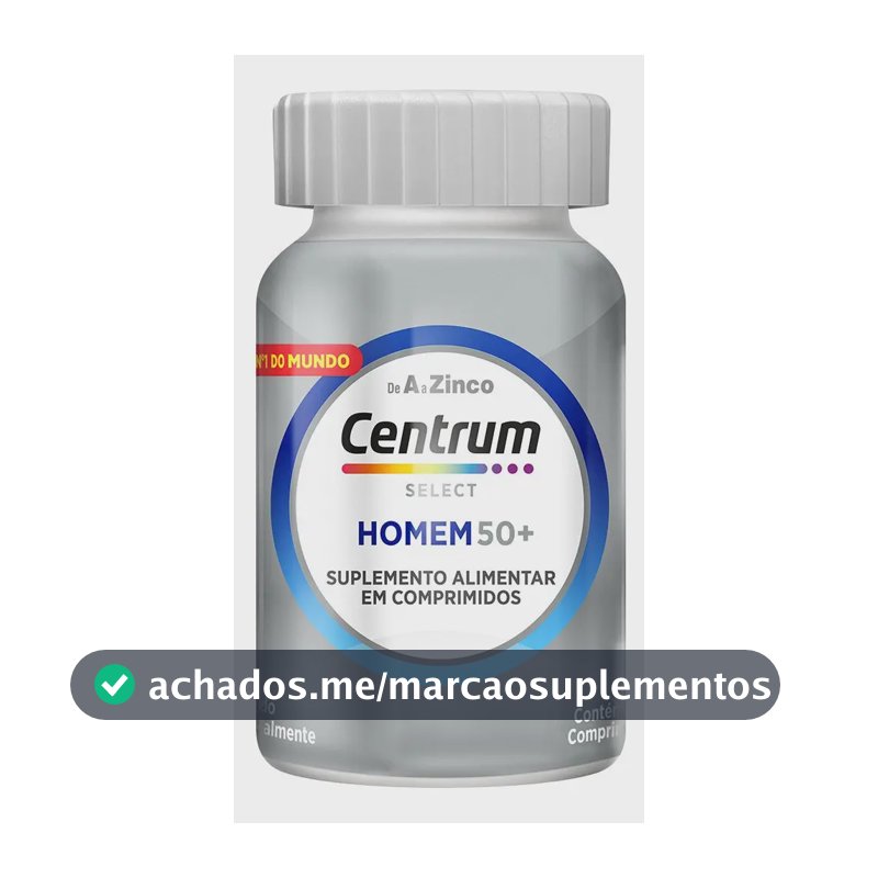 Mineral/Vitamina Centrum Polivitamínicos Select Homem em comprimidos Sem sabor de 60 un