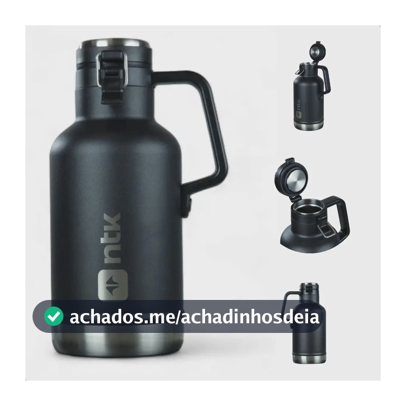 Garrafa Térmica Growler NTK Aço Inox Parede Dupla 1,9 Litros Nautika