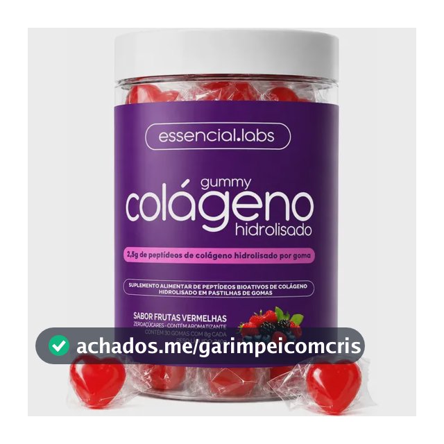 GUMMY de COLÁGENO VERISOL® com 2,5g de Peptídeos Bioativos por Gummy e Tecnologia Alemã - 30 Doses - Sabor Frutas Vermelhas