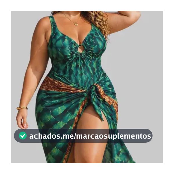 Conjunto Maiô Decot Com Pareô Canga Saída De Banho Plus Size