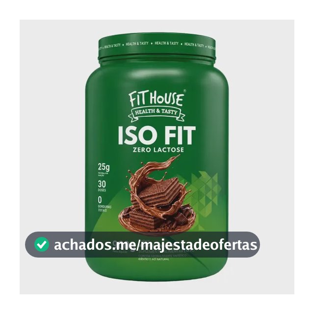 Iso Fit Proteina Isolada Zero Lactose Fit House 900g Wafer De Chocolate