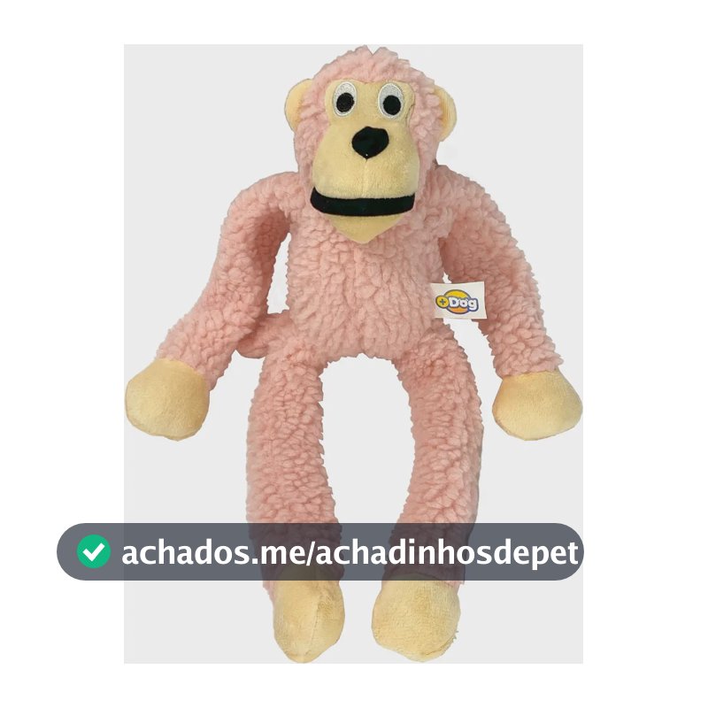 Mordedor Para Cachorro Pet Pelúcia Brinquedo Macaco G 40cm Cor Rosa