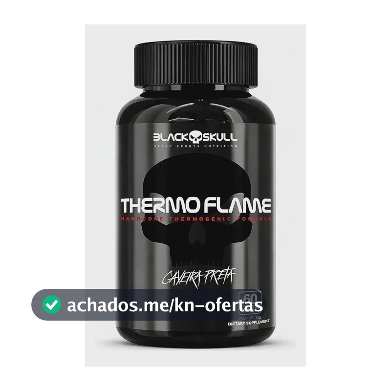 Termogenico Thermo Flame Black Skull 60 Tabletes Cafeina Sem Sabor