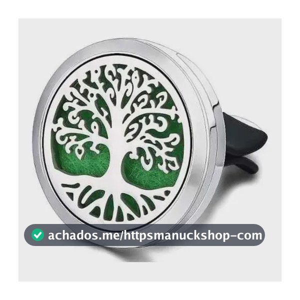 Difusor Para Carros Aromaterapia Aromatizador Árvore Da Vida Prateado Com Refil Verde