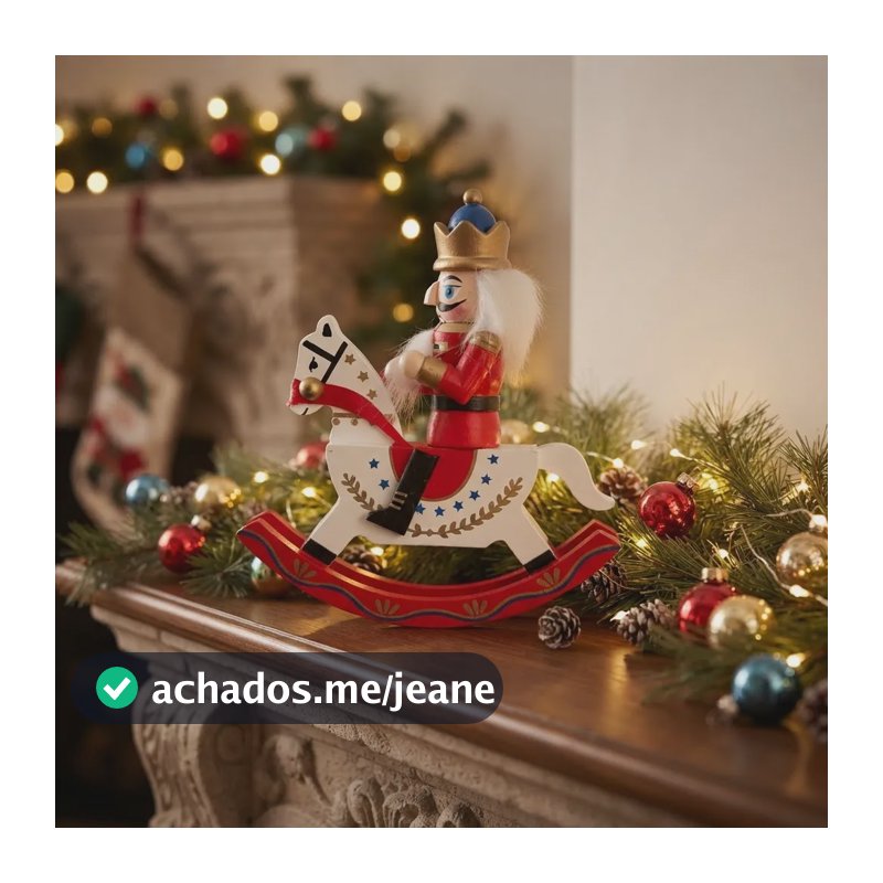 Enfeite Boneco Quebra Nozes Soldado Cavalinho Natal Vermelho Vermelho